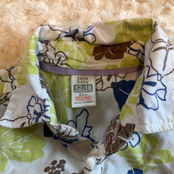 Cute Hawaiian print shirt by Zara baby, size 12-18m - Picture 2 of 3